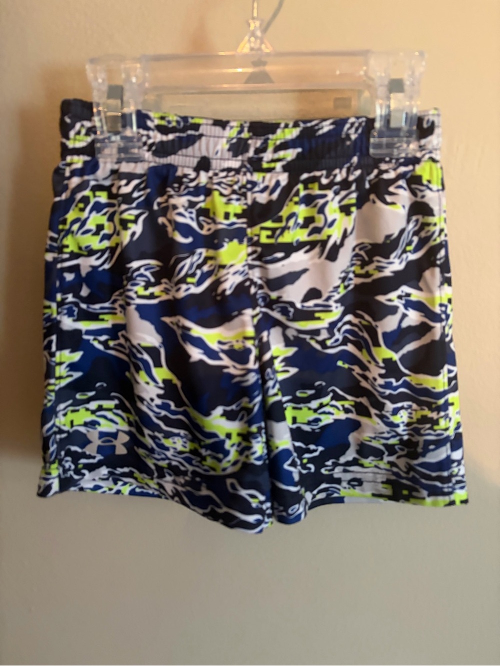 Under Armour Navy, White & Neon Green Performance Shorts